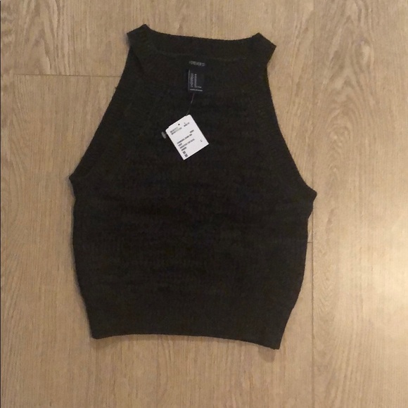 Forever 21 dark green crop top - Picture 2 of 4